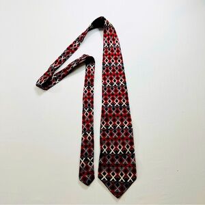 Geometric Red and Black Men's Tie